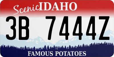 ID license plate 3B7444Z