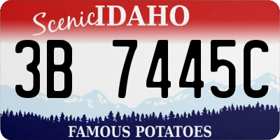 ID license plate 3B7445C