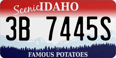 ID license plate 3B7445S