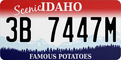 ID license plate 3B7447M
