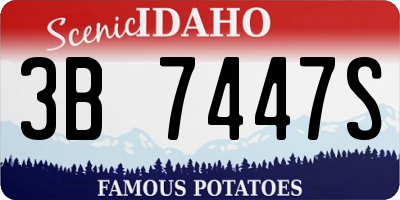 ID license plate 3B7447S