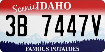ID license plate 3B7447V