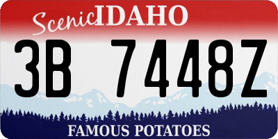 ID license plate 3B7448Z