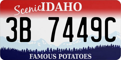 ID license plate 3B7449C