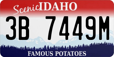 ID license plate 3B7449M