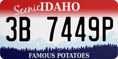 ID license plate 3B7449P