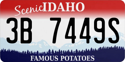 ID license plate 3B7449S
