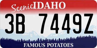 ID license plate 3B7449Z