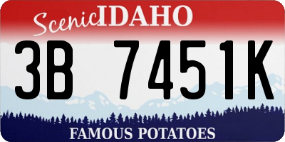 ID license plate 3B7451K