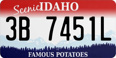ID license plate 3B7451L