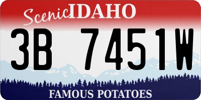 ID license plate 3B7451W