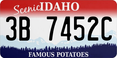 ID license plate 3B7452C