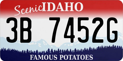ID license plate 3B7452G