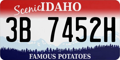 ID license plate 3B7452H