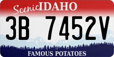 ID license plate 3B7452V