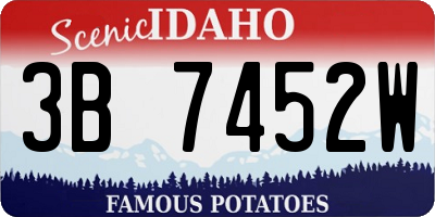 ID license plate 3B7452W