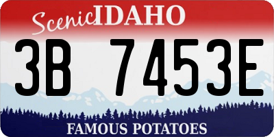 ID license plate 3B7453E