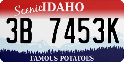 ID license plate 3B7453K