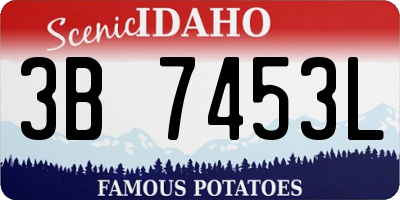 ID license plate 3B7453L