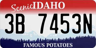 ID license plate 3B7453N