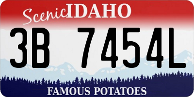 ID license plate 3B7454L