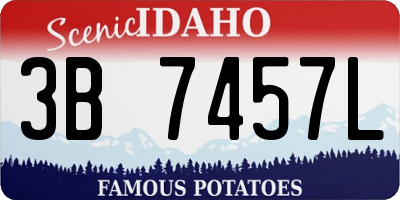 ID license plate 3B7457L