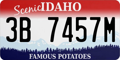 ID license plate 3B7457M