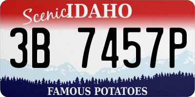 ID license plate 3B7457P