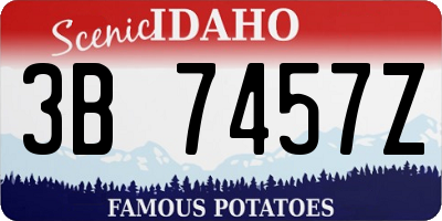 ID license plate 3B7457Z