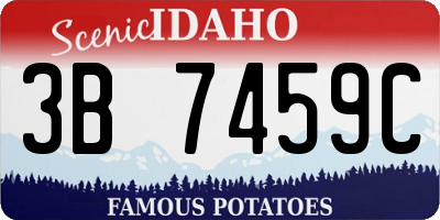 ID license plate 3B7459C