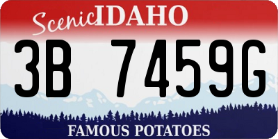 ID license plate 3B7459G