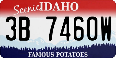ID license plate 3B7460W