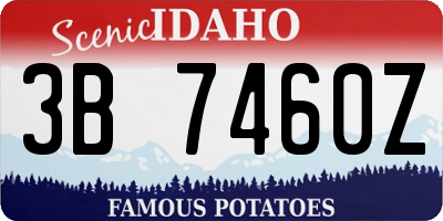 ID license plate 3B7460Z