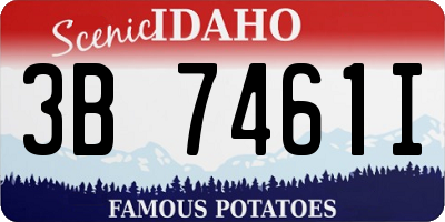 ID license plate 3B7461I