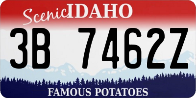 ID license plate 3B7462Z
