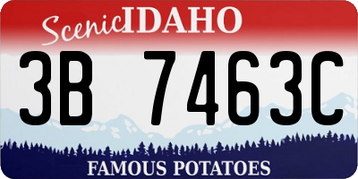 ID license plate 3B7463C