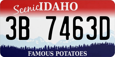 ID license plate 3B7463D