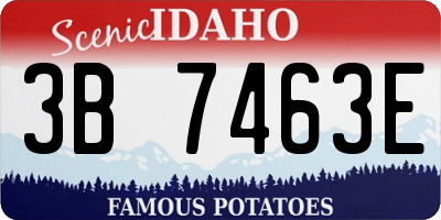 ID license plate 3B7463E