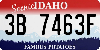 ID license plate 3B7463F