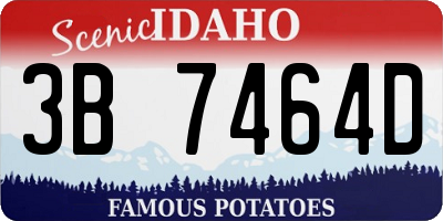 ID license plate 3B7464D