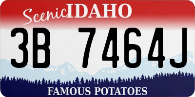 ID license plate 3B7464J