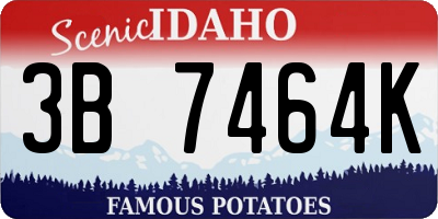 ID license plate 3B7464K