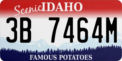 ID license plate 3B7464M