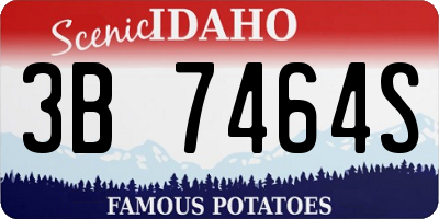 ID license plate 3B7464S