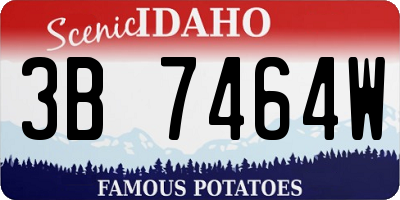 ID license plate 3B7464W