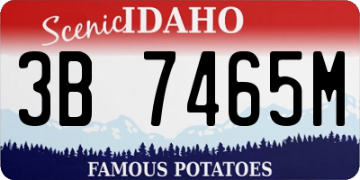 ID license plate 3B7465M