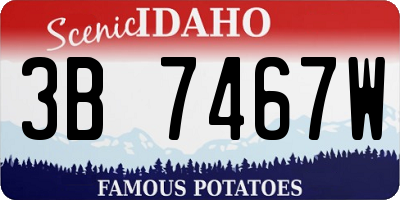 ID license plate 3B7467W