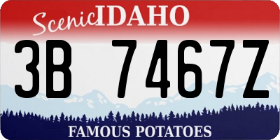 ID license plate 3B7467Z