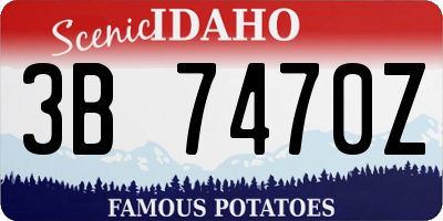 ID license plate 3B7470Z