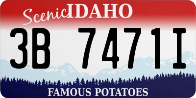 ID license plate 3B7471I